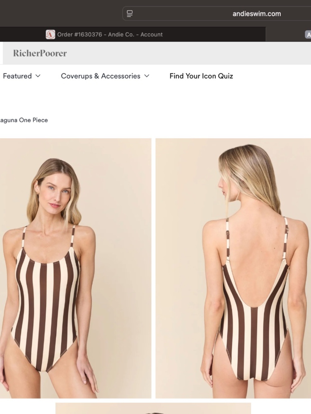 Andie new brown and Ivory swim suit Size medium